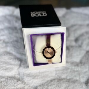 Movado Rose Gold Watch with Crystal Detail